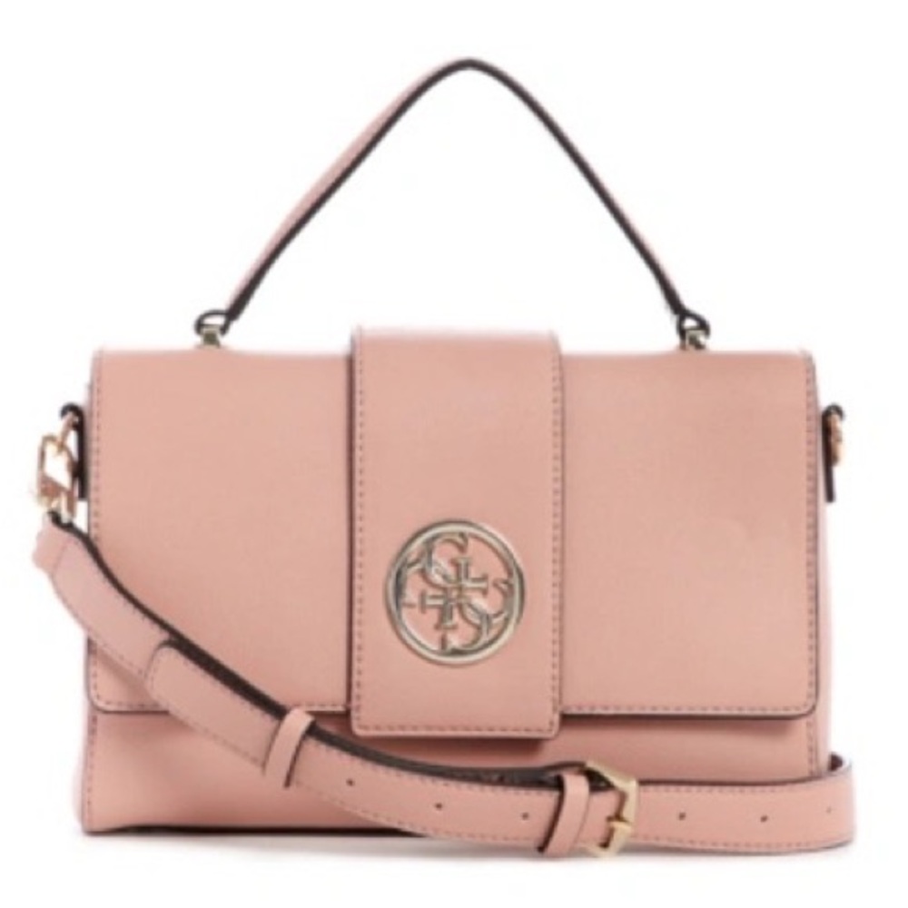 Guess Lani Too Handle Flap Satchel in Rosewood- Lightly Used